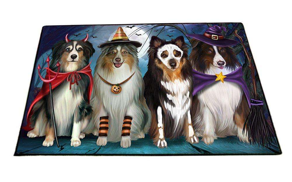 Happy Halloween Trick or Treat Australian Shepherd Dog Indoor/Outdoor Floormat