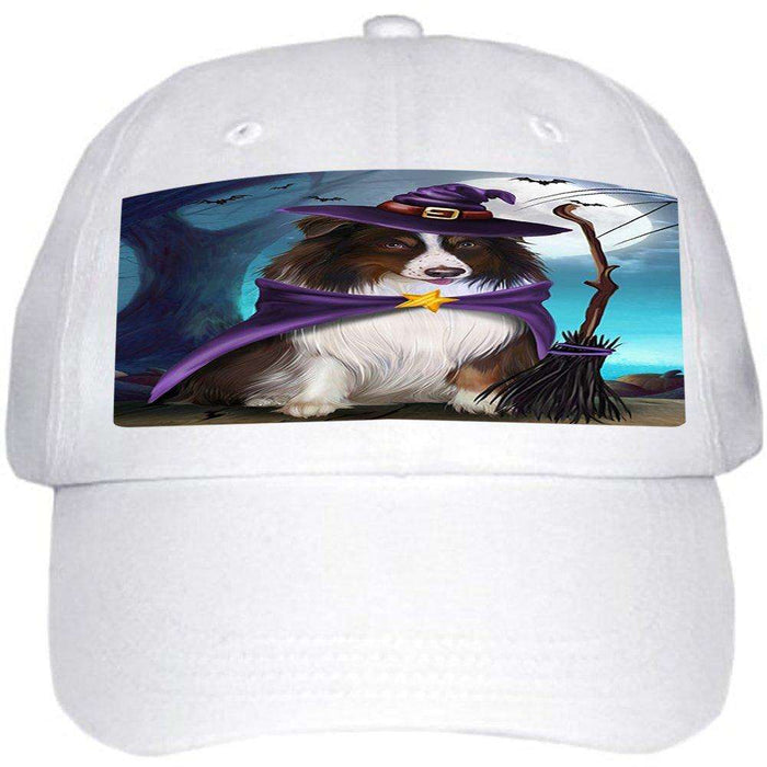Happy Halloween Trick or Treat Australian Shepherd Dog Witch Ball Hat Cap