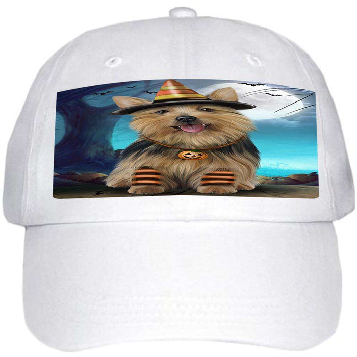 Happy Halloween Trick or Treat Australian Terrier Dog Candy Corn Ball Hat Cap HAT61239