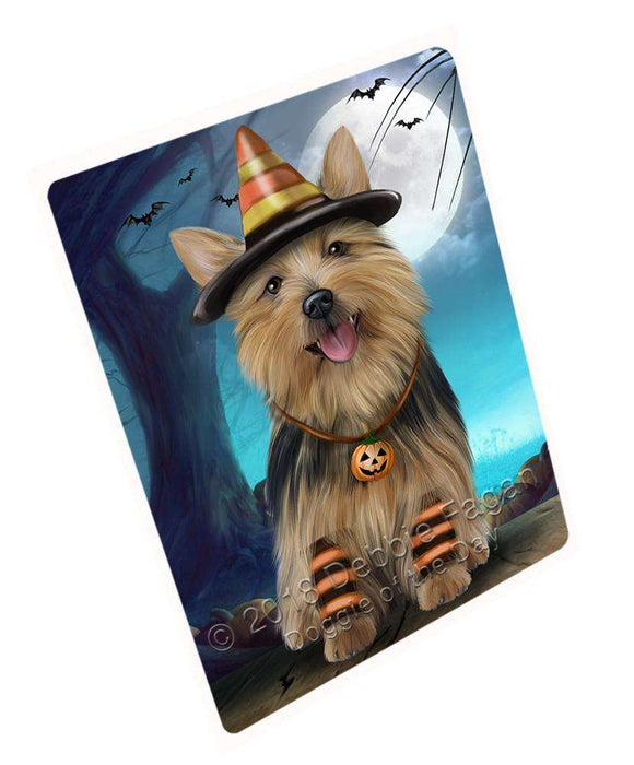 Happy Halloween Trick or Treat Australian Terrier Dog Candy Corn Large Refrigerator / Dishwasher Magnet RMAG75198