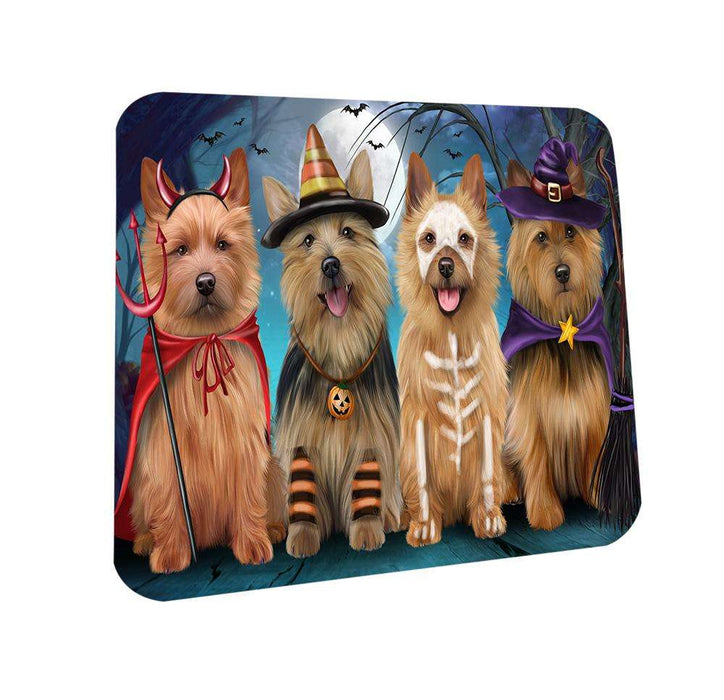 Happy Halloween Trick or Treat Australian Terrier Dog Coasters Set of 4 CST52537