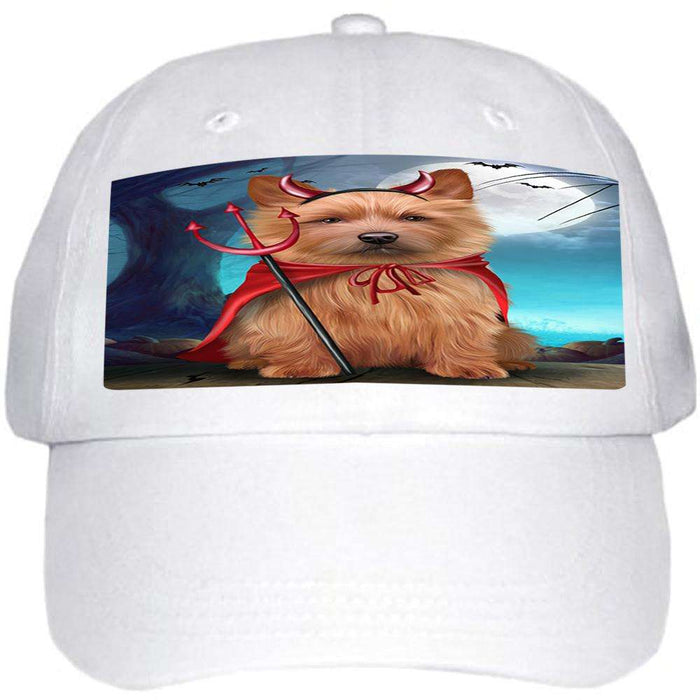 Happy Halloween Trick or Treat Australian Terrier Dog Devil Ball Hat Cap HAT61296