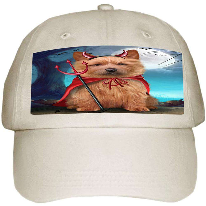 Happy Halloween Trick or Treat Australian Terrier Dog Devil Ball Hat Cap HAT61296