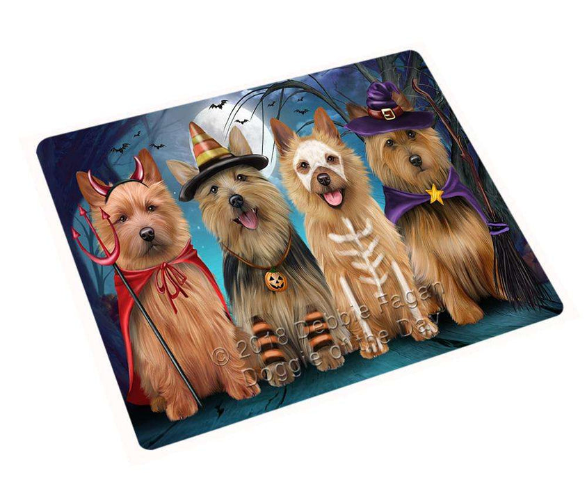 Happy Halloween Trick or Treat Australian Terrier Dog Large Refrigerator / Dishwasher Magnet RMAG75654