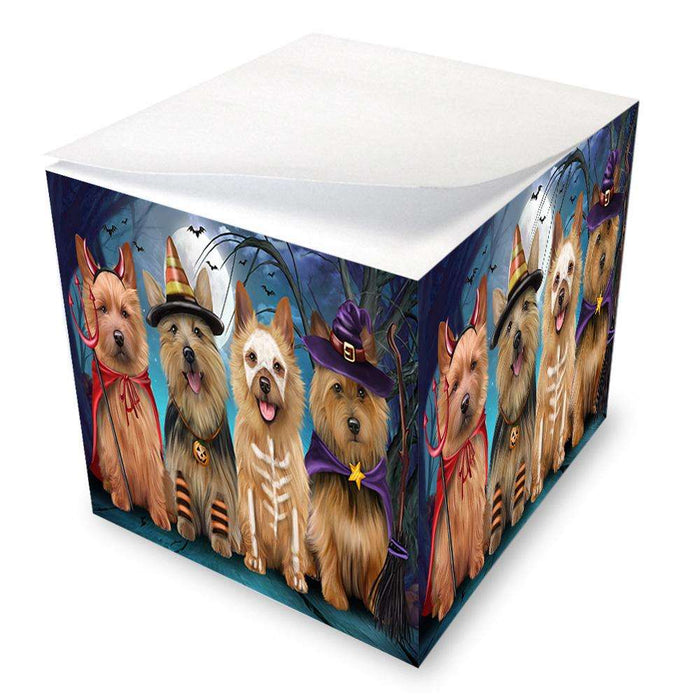 Happy Halloween Trick or Treat Australian Terrier Dog Note Cube NOC52578