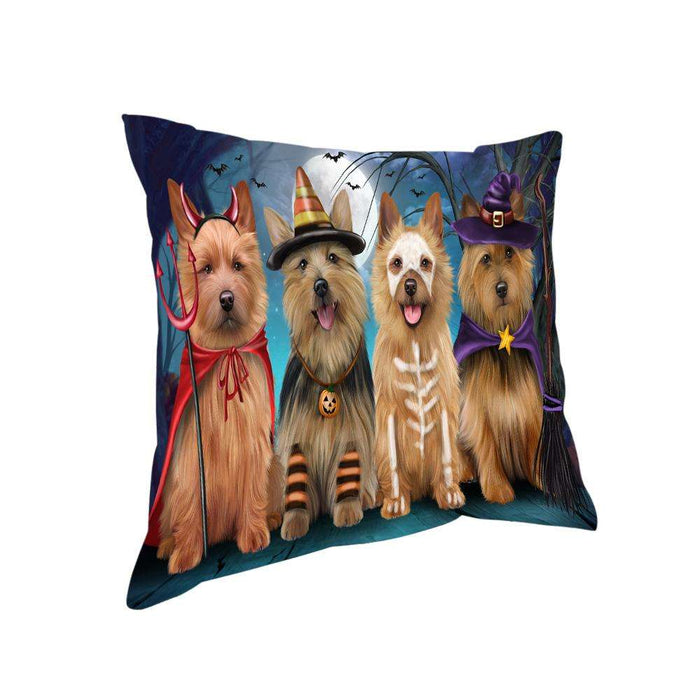 Happy Halloween Trick or Treat Australian Terrier Dog Pillow PIL66468