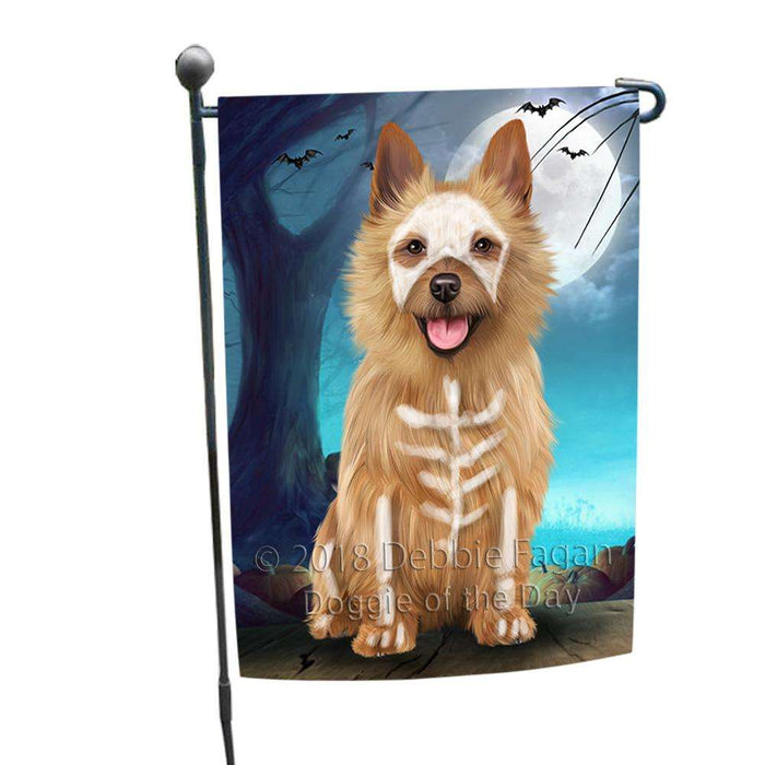 Happy Halloween Trick or Treat Australian Terrier Dog Skeleton Garden Flag GFLG52485