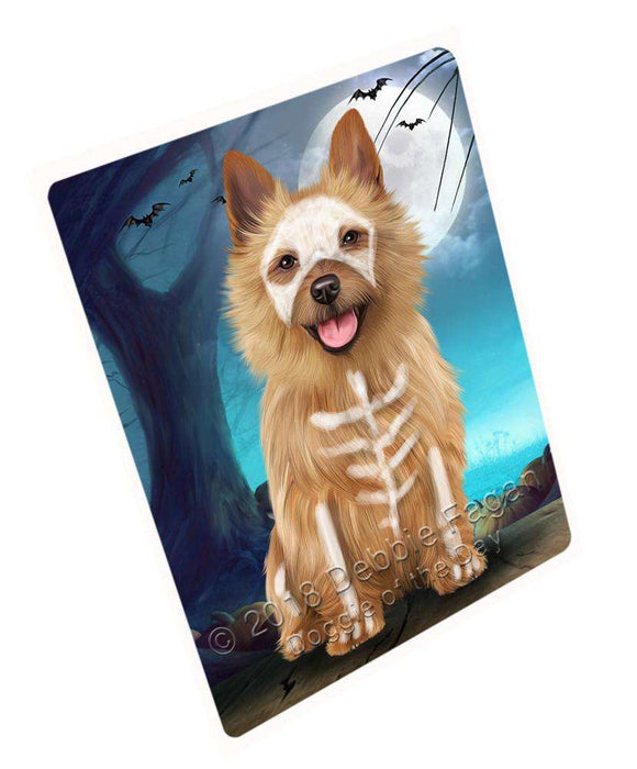 Happy Halloween Trick Or Treat Australian Terrier Dog Skeleton Magnet Mini (3.5" x 2") MAG61713