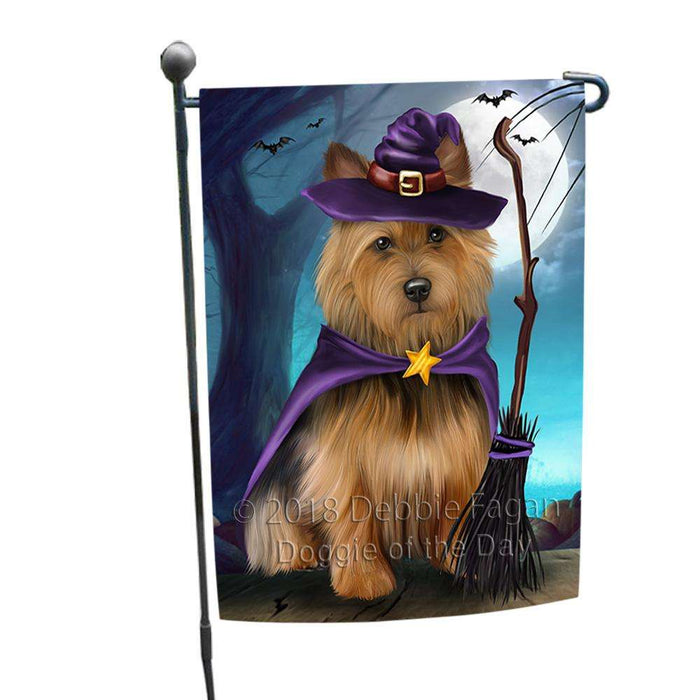 Happy Halloween Trick or Treat Australian Terrier Dog Witch Garden Flag GFLG52504