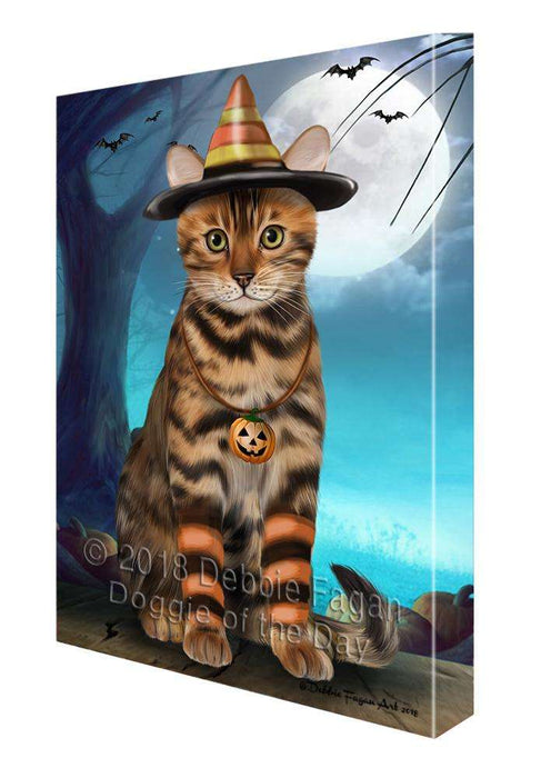 Happy Halloween Trick or Treat Bengal Cat Canvas Print Wall Art Décor CVS109475