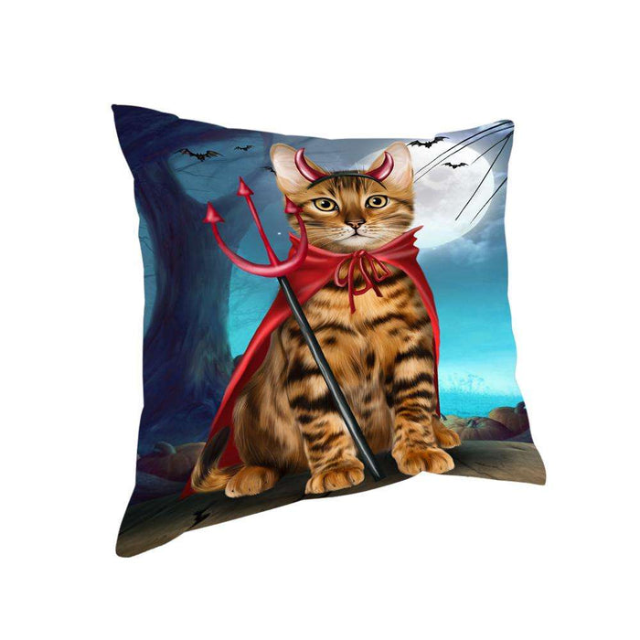 Happy Halloween Trick or Treat Bengal Cat Pillow PIL75120