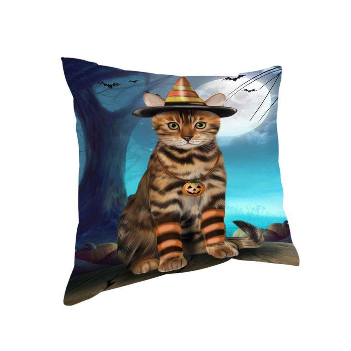 Happy Halloween Trick or Treat Bengal Cat Pillow PIL75124