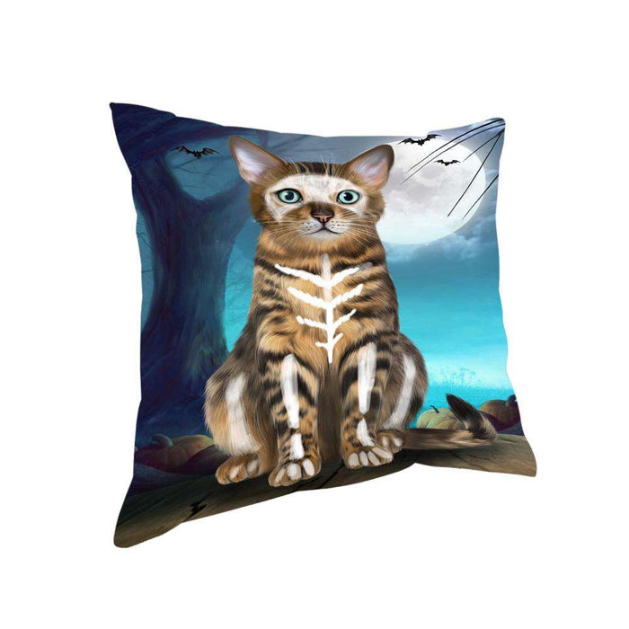 Happy Halloween Trick or Treat Bengal Cat Pillow PIL75128