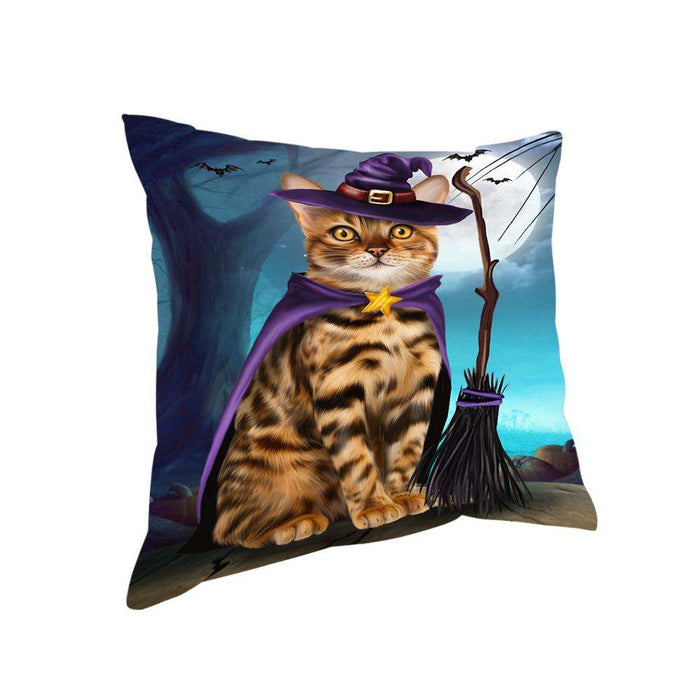 Happy Halloween Trick or Treat Bengal Cat Pillow PIL75132