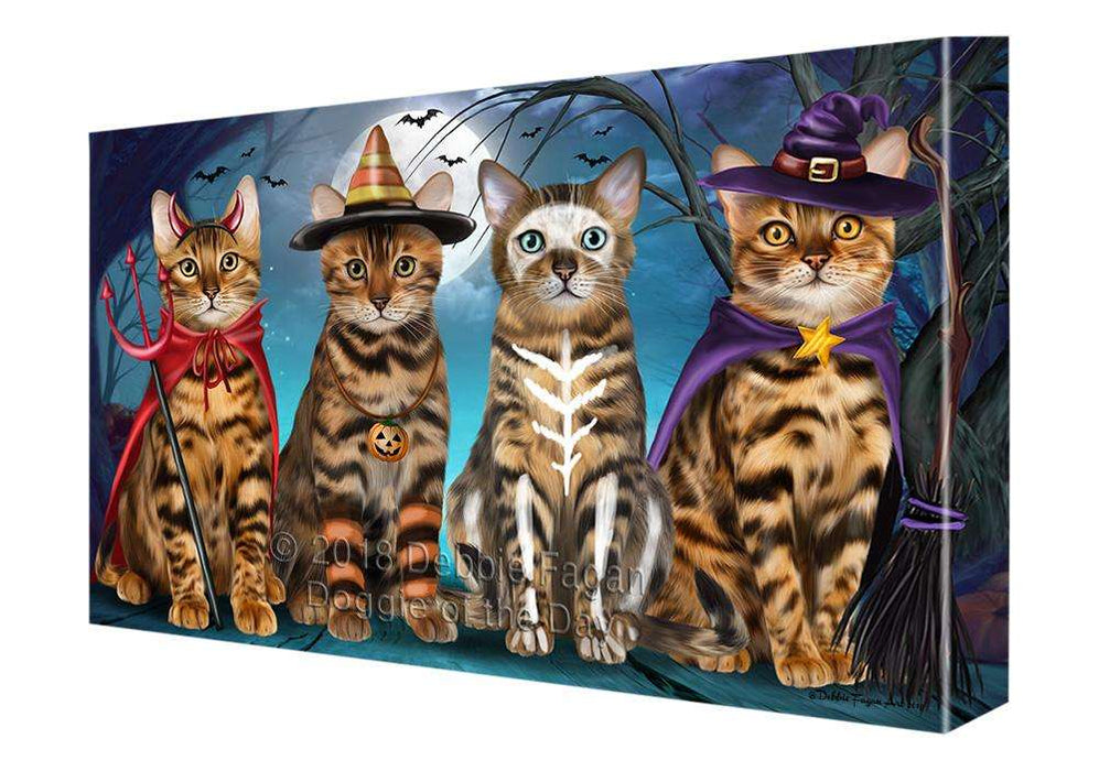 Happy Halloween Trick or Treat Bengal Cats Canvas Print Wall Art Décor CVS109304