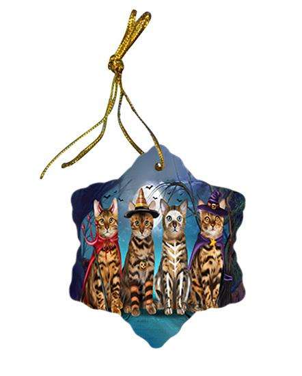 Happy Halloween Trick or Treat Bengal Cats Ceramic Doily Ornament DPOR54606