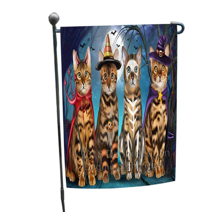 Happy Halloween Trick or Treat Bengal Cats Garden Flag GFLG54668