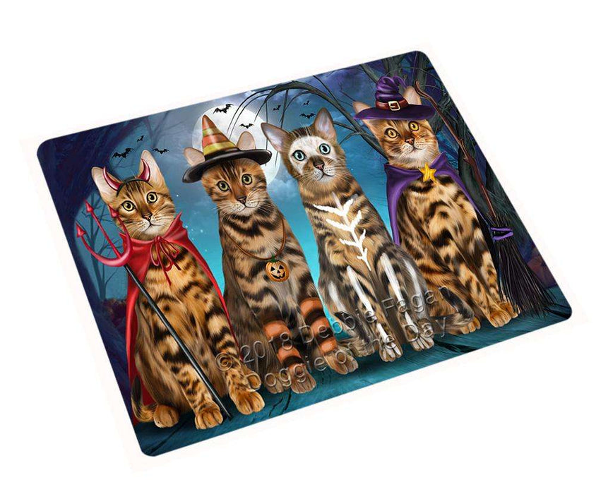 Happy Halloween Trick or Treat Bengal Cats Large Refrigerator / Dishwasher Magnet RMAG88518