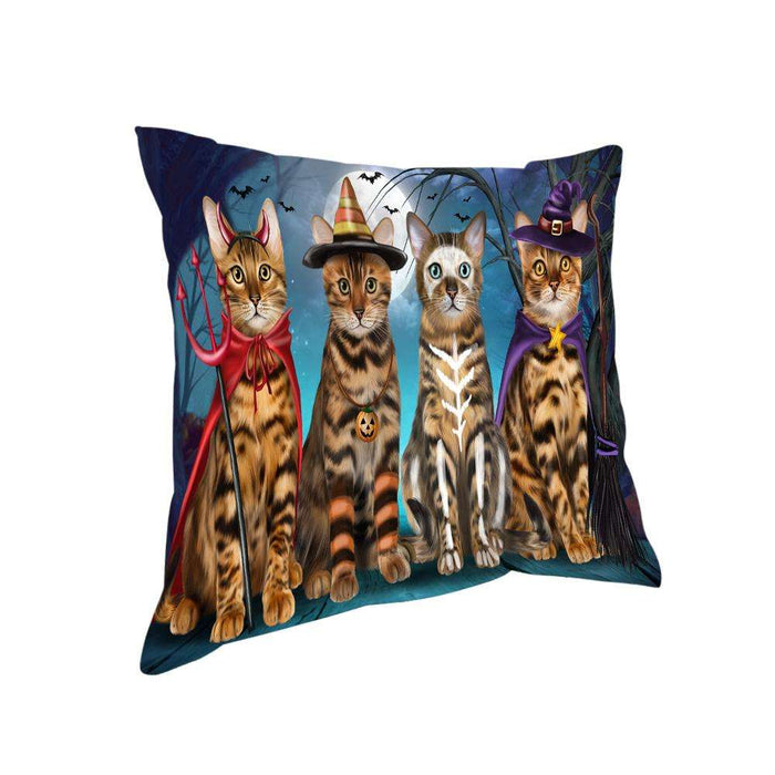 Happy Halloween Trick or Treat Bengal Cats Pillow PIL75048