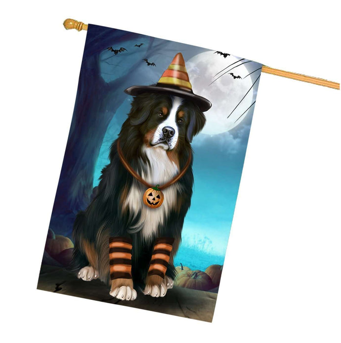 Happy Halloween Trick or Treat Bernese Mountain Dog Candy Corn House Flag