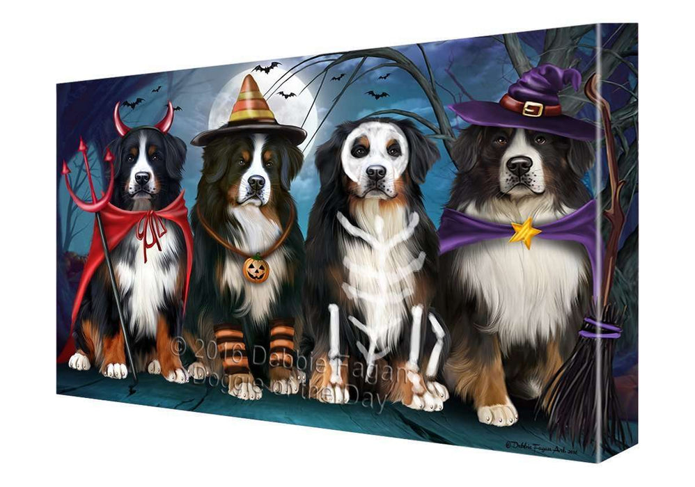 Happy Halloween Trick or Treat Bernese Mountain Dog Canvas Wall Art