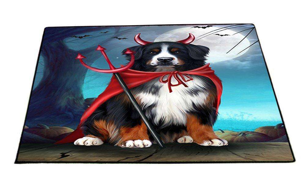 Happy Halloween Trick or Treat Bernese Mountain Dog Devil Indoor/Outdoor Floormat