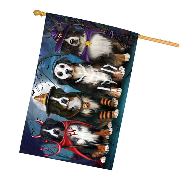 Happy Halloween Trick or Treat Bernese Mountain Dog House Flag