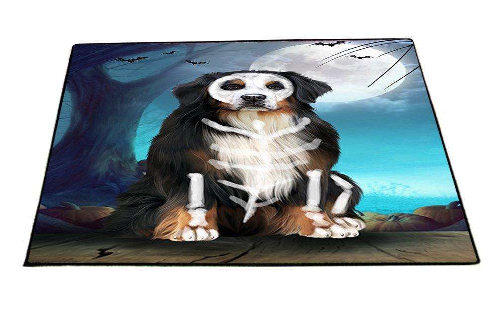 Happy Halloween Trick or Treat Bernese Mountain Dog Skeleton Indoor/Outdoor Floormat