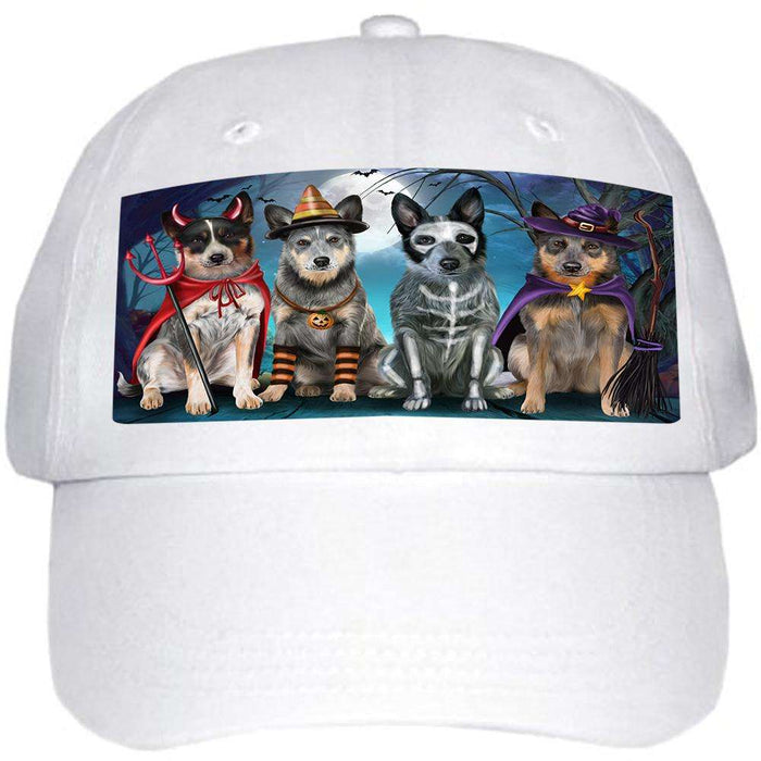 Happy Halloween Trick or Treat Blue Heeler Dog Ball Hat Cap HAT61470