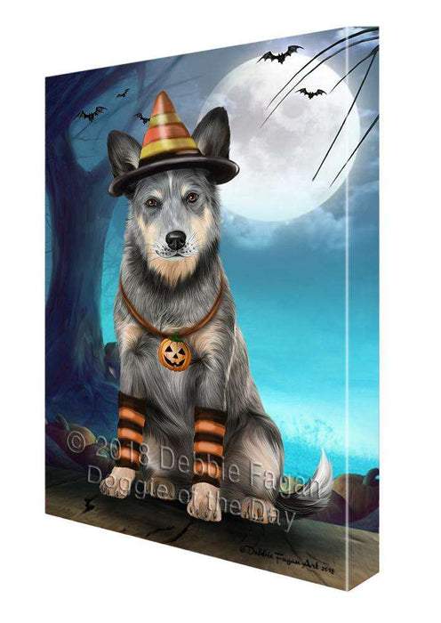 Happy Halloween Trick or Treat Blue Heeler Dog Candy Corn Canvas Print Wall Art Décor CVS89324