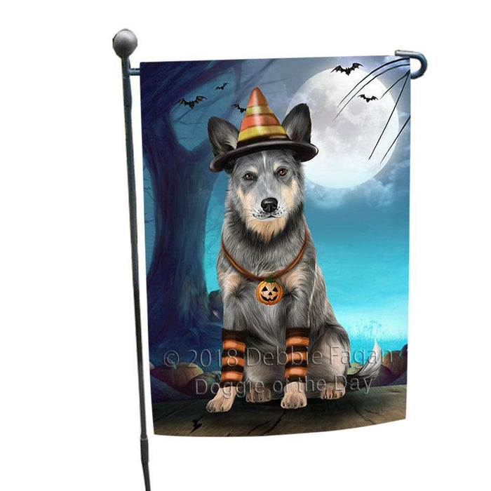 Happy Halloween Trick or Treat Blue Heeler Dog Candy Corn Garden Flag GFLG52448