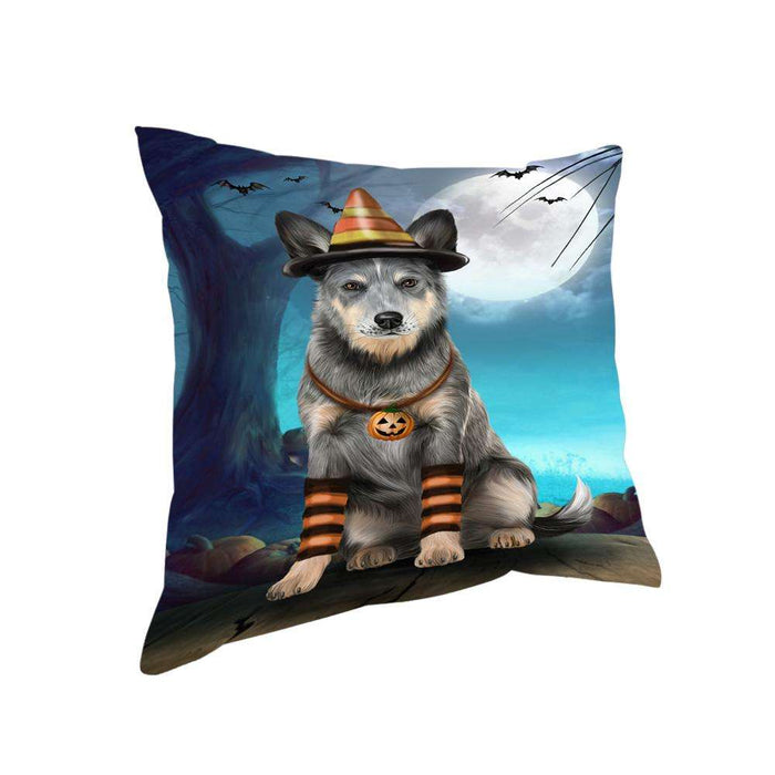 Happy Halloween Trick or Treat Blue Heeler Dog Candy Corn Pillow PIL66168