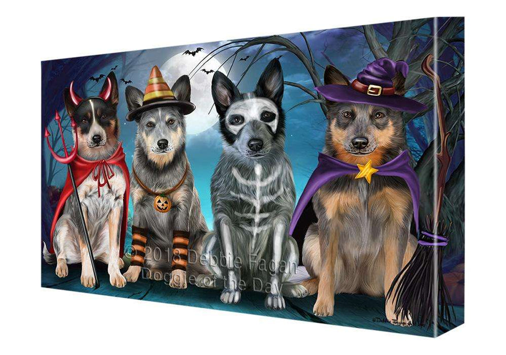 Happy Halloween Trick or Treat Blue Heeler Dog Canvas Print Wall Art Décor CVS90008