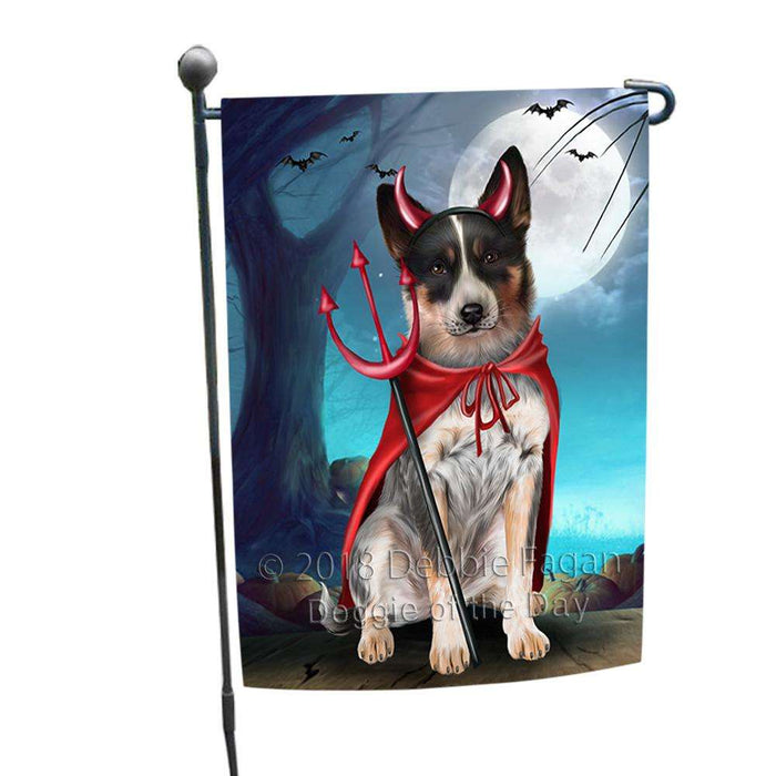 Happy Halloween Trick or Treat Blue Heeler Dog Devil Garden Flag GFLG52467
