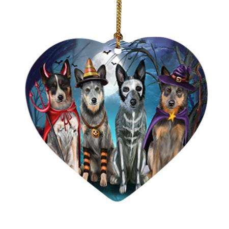 Happy Halloween Trick or Treat Blue Heeler Dog Heart Christmas Ornament HPOR52579
