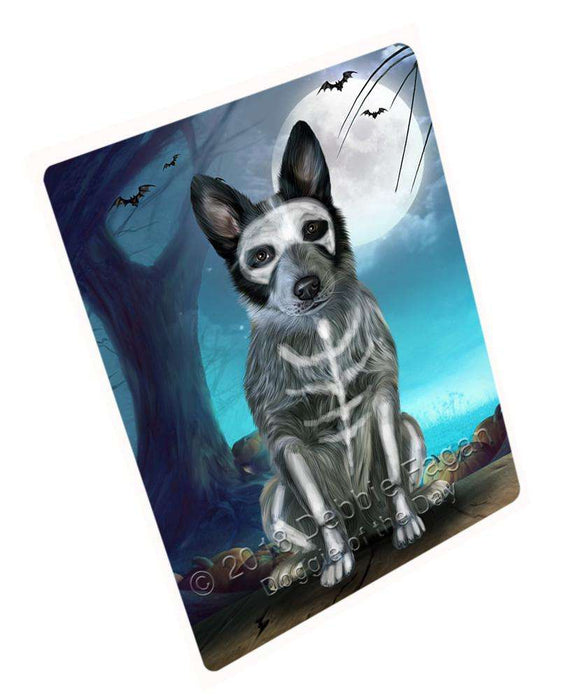Happy Halloween Trick or Treat Blue Heeler Dog Skeleton Large Refrigerator / Dishwasher Magnet RMAG75432