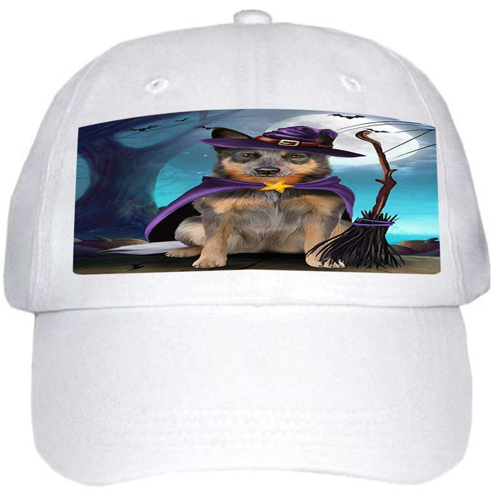 Happy Halloween Trick or Treat Blue Heeler Dog Witch Ball Hat Cap HAT61413