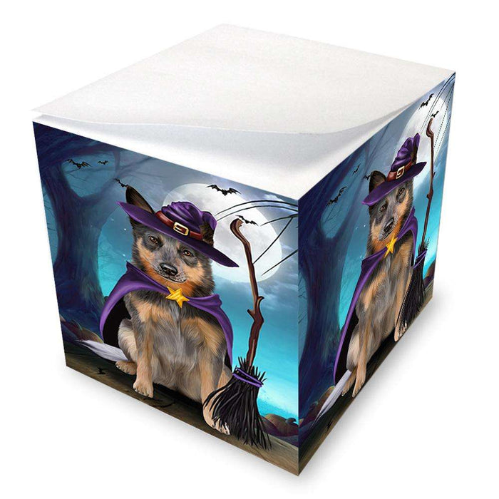 Happy Halloween Trick or Treat Blue Heeler Dog Witch Note Cube NOC52560