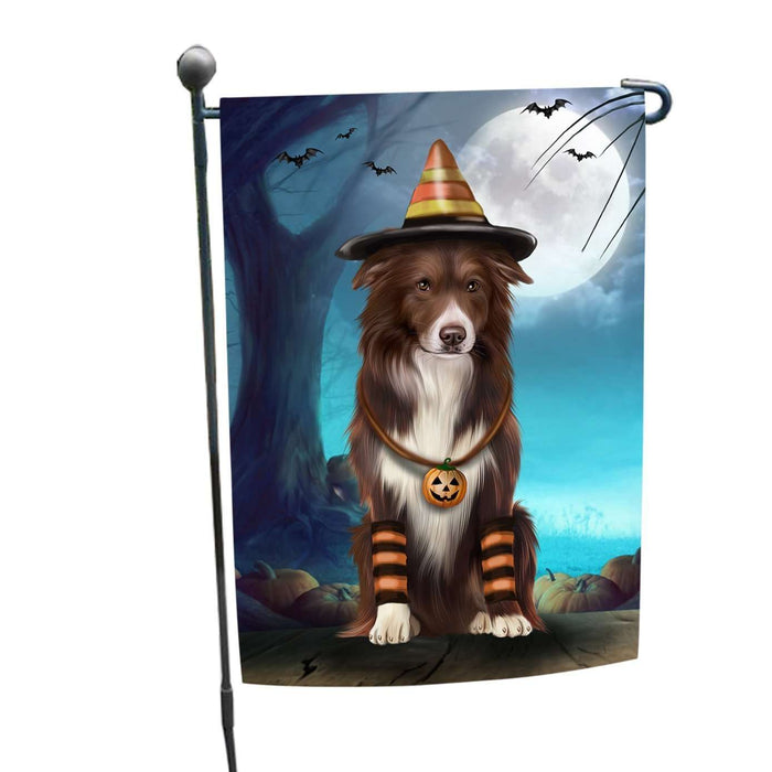 Happy Halloween Trick or Treat Border Collie Dog Candy Corn Garden Flag