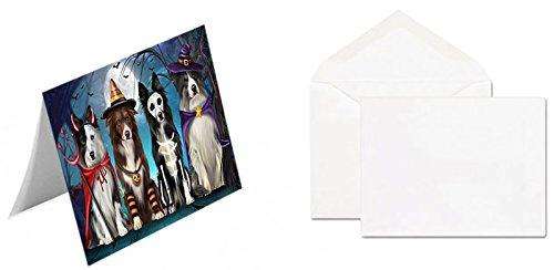 Happy Halloween Trick or Treat Border Collie Dog Handmade Artwork Assorted Pets Greeting Cards and Note Cards with Envelopes for All Occasions and Holiday Seasons