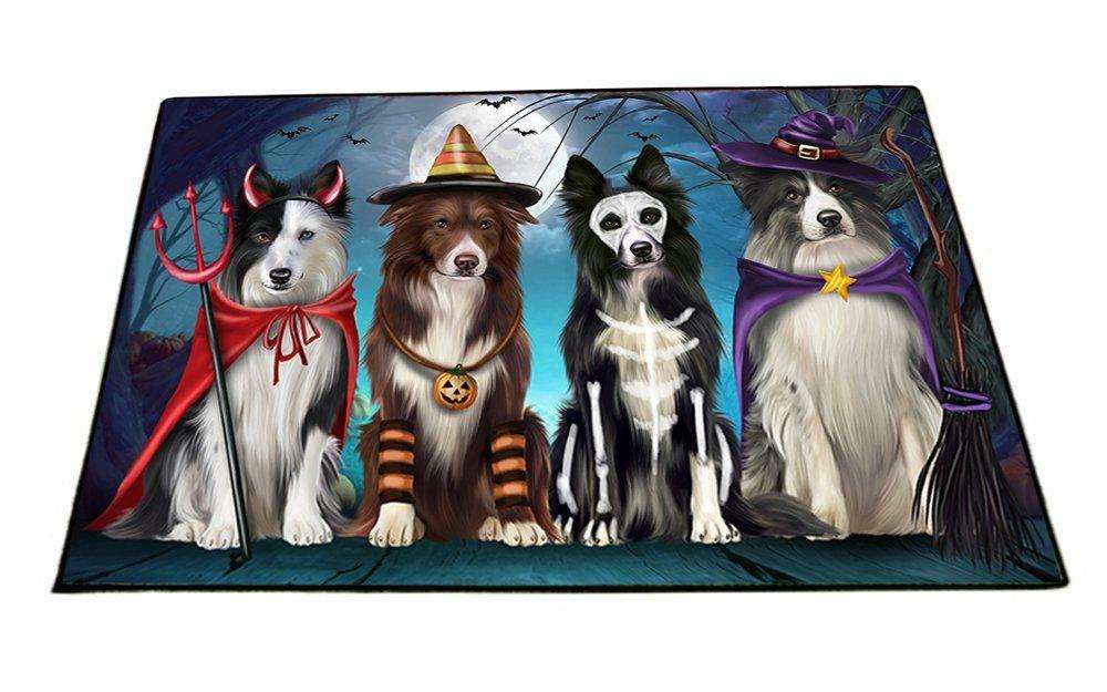 Happy Halloween Trick or Treat Border Collie Dog Indoor/Outdoor Floormat