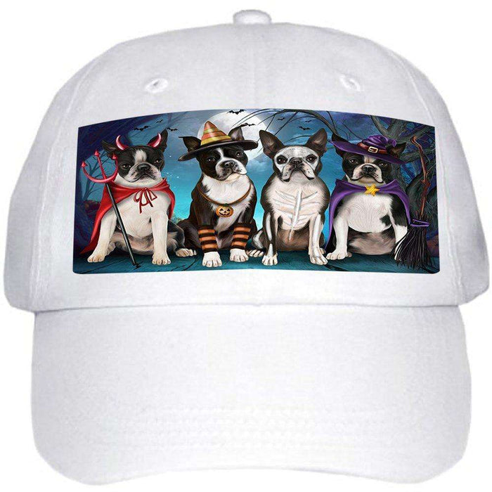 Happy Halloween Trick or Treat Boston Terrier Dog Ball Hat Cap