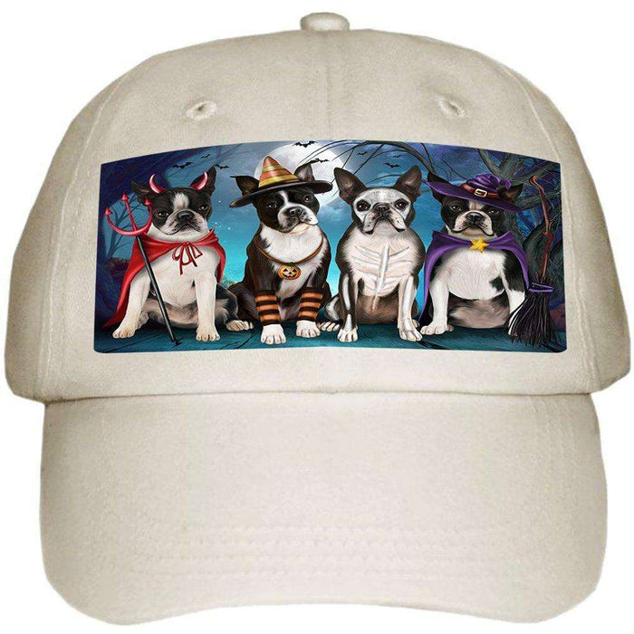 Happy Halloween Trick or Treat Boston Terrier Dog Ball Hat Cap