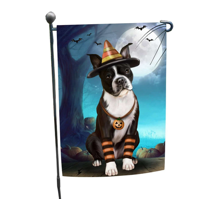 Happy Halloween Trick or Treat Boston Terrier Dog Candy Corn Garden Flag