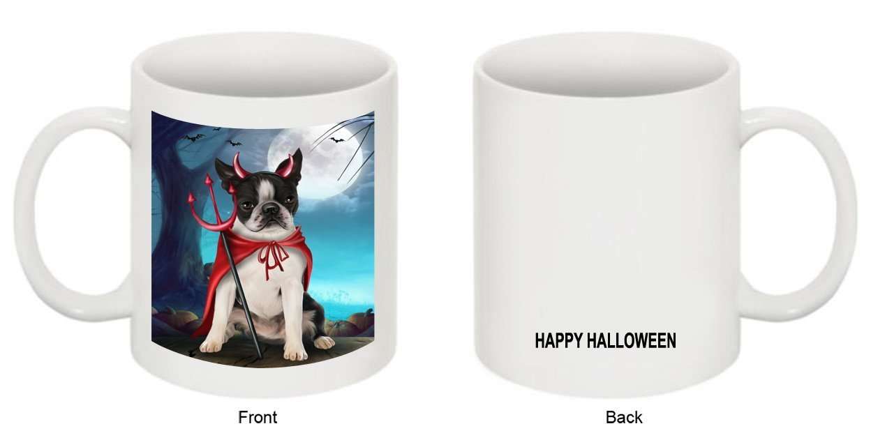 Happy Halloween Trick or Treat Boston Terrier Dog Candy Corn Mug