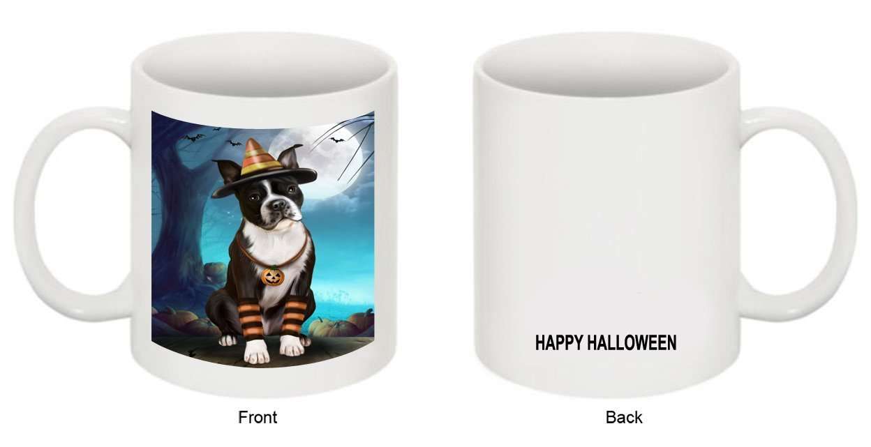 Happy Halloween Trick or Treat Boston Terrier Dog Devil Mug