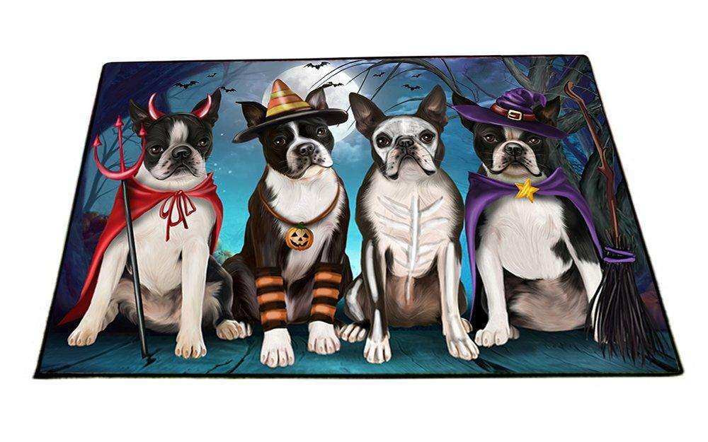 Happy Halloween Trick or Treat Boston Terrier Dog Indoor/Outdoor Floormat
