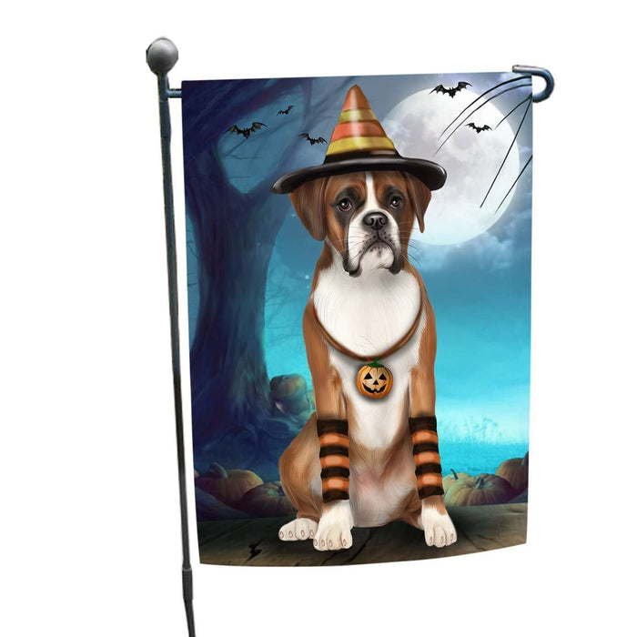 Happy Halloween Trick or Treat Boxer Dog Candy Corn Garden Flag