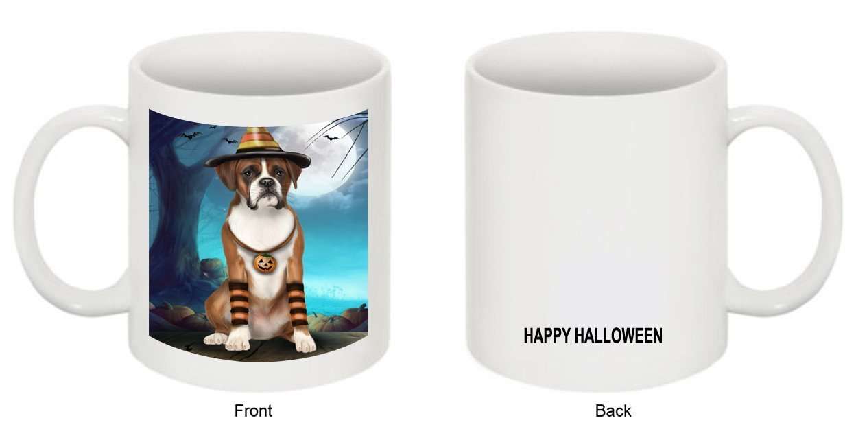 Happy Halloween Trick or Treat Boxer Dog Candy Corn Mug