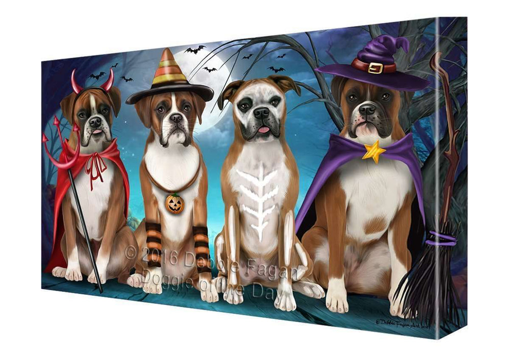 Happy Halloween Trick or Treat Boxer Dog Canvas Wall Art